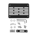 thumbnail image 1 of License Plate Frame Aluminum Alloy Car Front Rear License Plate Holder with Trailer Hook 4 Hole Black 1 Set Round Hole Square Frame, 1 of 8