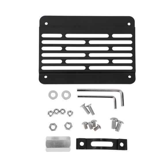License Plate Frame Aluminum Alloy Car Front Rear License Plate Holder with Trailer Hook 4 Hole Black 1 Set Round Hole Square Frame