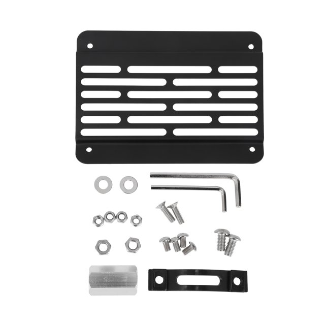 License Plate Frame Aluminum Alloy Car Front Rear License Plate Holder with Trailer Hook 4 Hole Black 1 Set Round Hole Square Frame