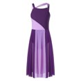 thumbnail image 3 of Lejafay Robe de Danse Lyrique Sans Manches pour Filles Justaucorps Color Block Fête Danse Violet 12, 3 of 8