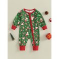 thumbnail image 2 of FOCUSNORM Combinaison Bébé Manches Longues Col Rond Imprimé Père Noël Vêtements de Noël pour Filles Garçons, 2 of 9