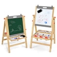 thumbnail image 1 of Gymax Chevalet Artistique pour Enfants avec Tableau Blanc et Rouleau de Papier Tableau Noir Double Face, 1 of 10