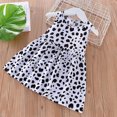 thumbnail image 3 of yoeyez Robes pour Filles 14-16 Ans Tout-Petit Enfant Bébé Filles Sans Manches Imprimé Graphique Débardeur Robe d'Été Plissée Ample Col Rond Robe Soleil Robe Décontractée pour Filles Noir,12-24 Mois, 3 of 4