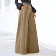 thumbnail image 2 of Timegard Dress Pants for Womens High Waisted Button Wide Leg Ruched Business Casual Trousers with Pockets, 2 of 6