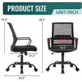thumbnail image 2 of BestOffice Swivel Rolling Computer Chair, Executive Task Mesh Chair with Lumbar Support, Adjustable Stool Design, Black, 2 of 7