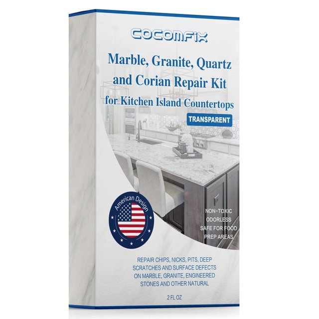 Quartz Countertop Chip Repair Kit. Marble and Granite Repair Kit.(Transparent) - Quickly Repair Countertop Chips and Cracks & Scratches. for Quartz, Granite, Marble and Other Natural Stone S
