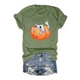 thumbnail image 1 of T-shirt Graphique d'Halloween pour Femmes Manches Courtes Col Rond pour Printemps Été Activités Extérieures et Usage Quotidien, 1 of 2