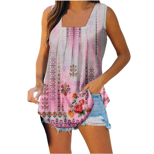XZNGL T-Shirts pour Femmes Mode Femmes Imprimé Débardeurs Confortables Légers Camisole T-Shirt T-Shirt Imprimé Machine