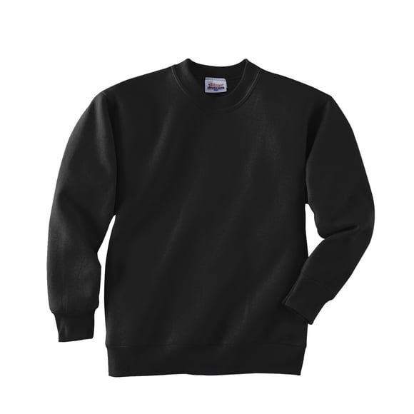 Hanes Youth comfortBlend EcoSmart crew 7.8 Oz Sweatshirt, Black, XS
