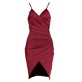 thumbnail image 5 of Robe d'Été à Bretelles Spaghetti pour Femme, Robe de Boîte de Nuit, Bretelles Spaghetti, Portefeuille, Col en V, Robe Moulante, Robe de Soirée (S-TG), 5 of 5
