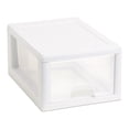 thumbnail image 1 of Sterilite 20518006 Stackable Small Drawer White Frame & See-Through (18 Pack), 1 of 6