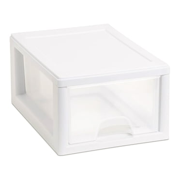Sterilite 20518006 Stackable Small Drawer White Frame & See-Through (18 Pack)