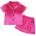 thumbnail image 1 of Girls Pajamas Set Soft Silk Satin 2 Piece Pjs Sleepwear for Comfortable Nights, 1 of 9