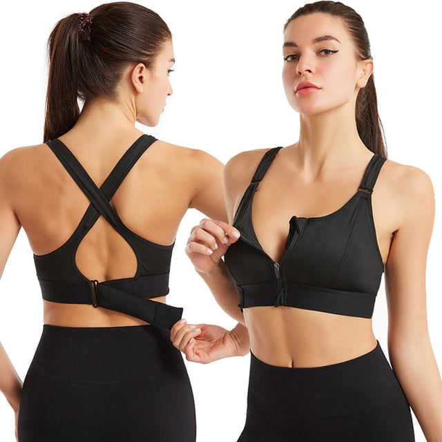 Brassière de Sport Haute Performance pour Femme avec Fermeture Éclair avant et Bretelles Ajustables