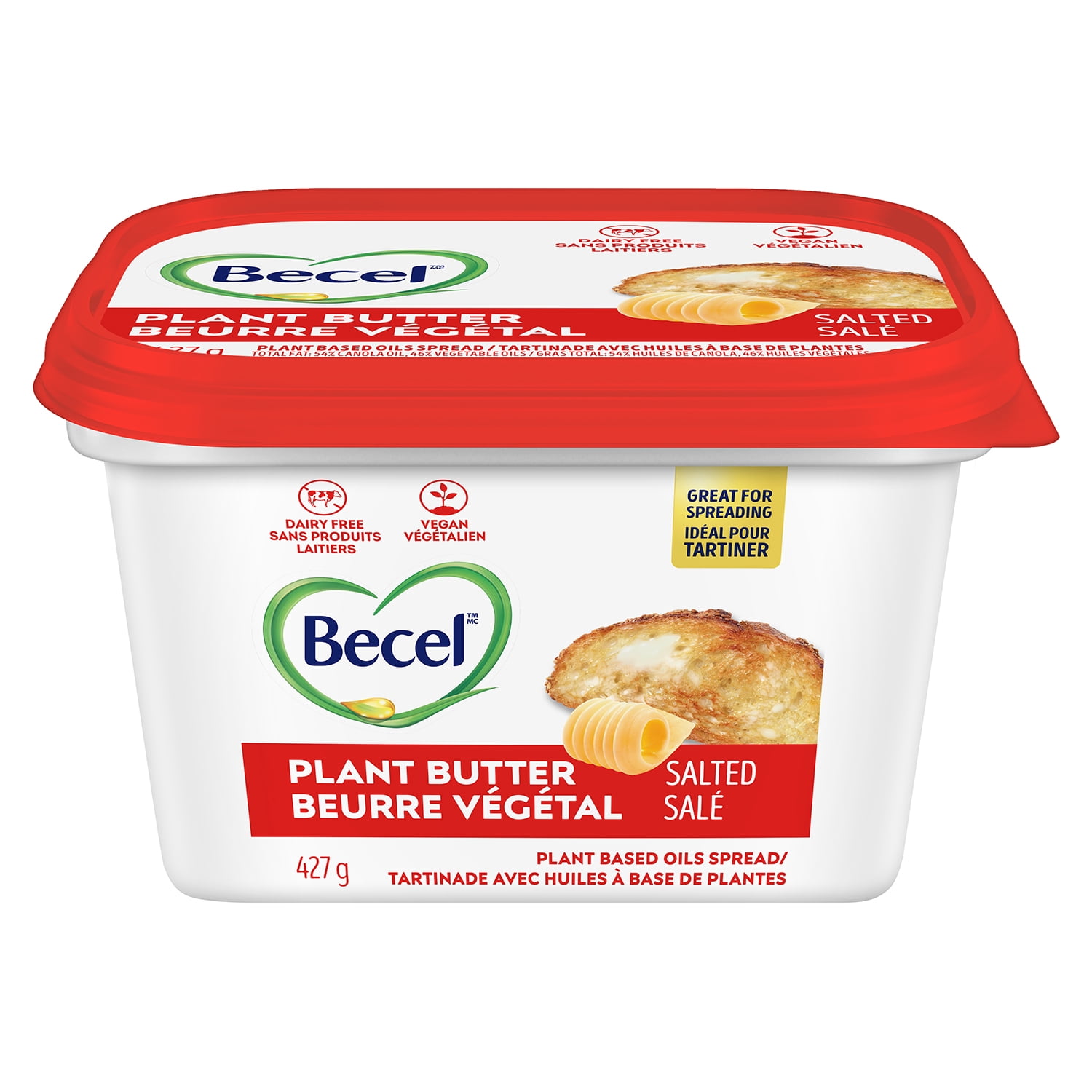 Beurre végétal sans Produits Laitiers Becel Salé 427g