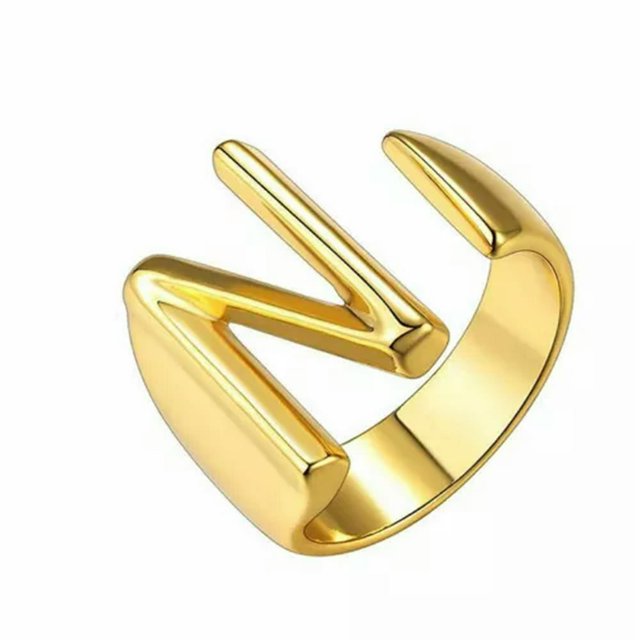 CUITING Bague Mode Ajustable Initiale Alphabet Lettre A-Z Bagues pour Femmes Bijoux-Argent C