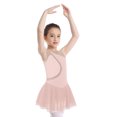 thumbnail image 1 of Oyolan Robe Tutu une Pièce de Danse Ballet pour Filles Enfants, Justaucorps de Compétition de Patinage Artistique en Maille à Empiècements, Rose 16, 1 of 7