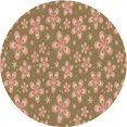 thumbnail image 1 of Ahgly Company Tapis Rond Lavable en Machine Intérieur Transitionnel Marron Clair, 5 Pieds Rond, 1 of 7