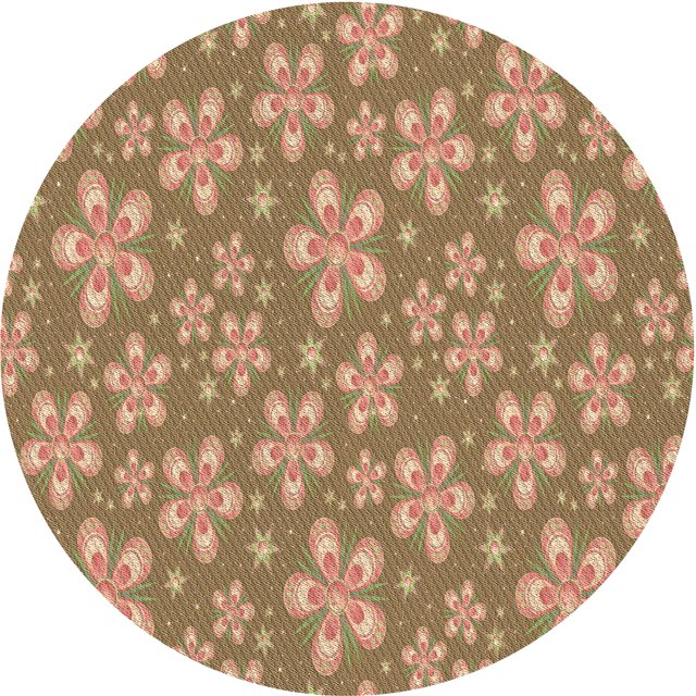 Ahgly Company Tapis Rond Lavable en Machine Intérieur Transitionnel Marron Clair, 5 Pieds Rond
