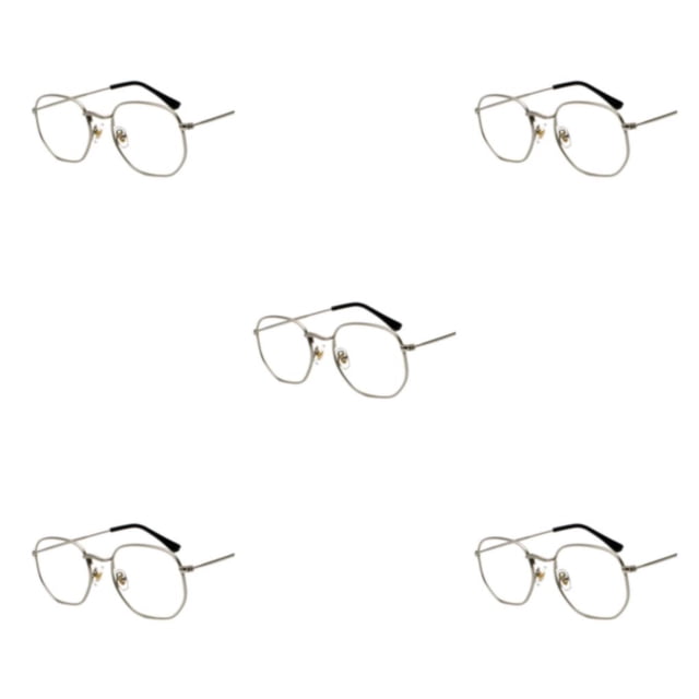 relayinert Fashionable Polarized Lens Small Square For Trendy Style Materials silver anti-blue 5Set