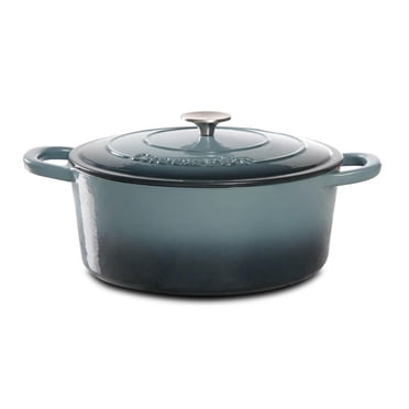Crock-Pot Artisan 7 Qt Enameled Cast Iron Dutch Oven W/Lid, Slate Grey, Oval