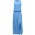 thumbnail image 4 of Fridja Robe d'Ouverture de Fourche Solide Sans Manches d'Été pour Femme, 4 of 5