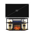 thumbnail image 2 of Pemberly Row Open Storage Corner Fireplace TV Entertainment Americano/Black, 2 of 6