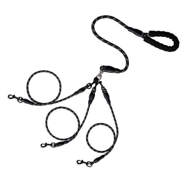 Laisse pour Chien Élastique Réfléchissante Réglable pour Course, Marche, Activités Extérieures avec Poignées Rembourrées pour Chats et Chiens