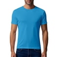 thumbnail image 2 of Viluyesy Mens Short Sleeve Tee Summer Gym Quick Dry Roundneck Realxed Fit Muscle Elastic Short Sleeve Light Blue M, 2 of 9