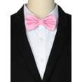 thumbnail image 3 of INSPIRE CHIC Men's Grids Patterned Solid Color Adjustable Pre-tied Bow Tie Pink, 3 of 4