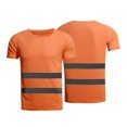thumbnail image 1 of Reflective Safety T-Shirt Security Short Sleeve High Visibility Tees Tops Safe Gear For Road Work Construction Site Fluorescent Green XL Size, 1 of 5