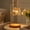 Jaune569, variante sur Lampe Chauffe-Cire Réglable avec Abat-Jour en Verre, Base en Bois, Cadre Doré pour la Déco de la Maison