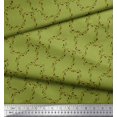 thumbnail image 2 of Soimoi Green polyester Crepe Fabric Leaves & Geometric Print Sewing Fabric Yard 42 Inch Wide, 2 of 5