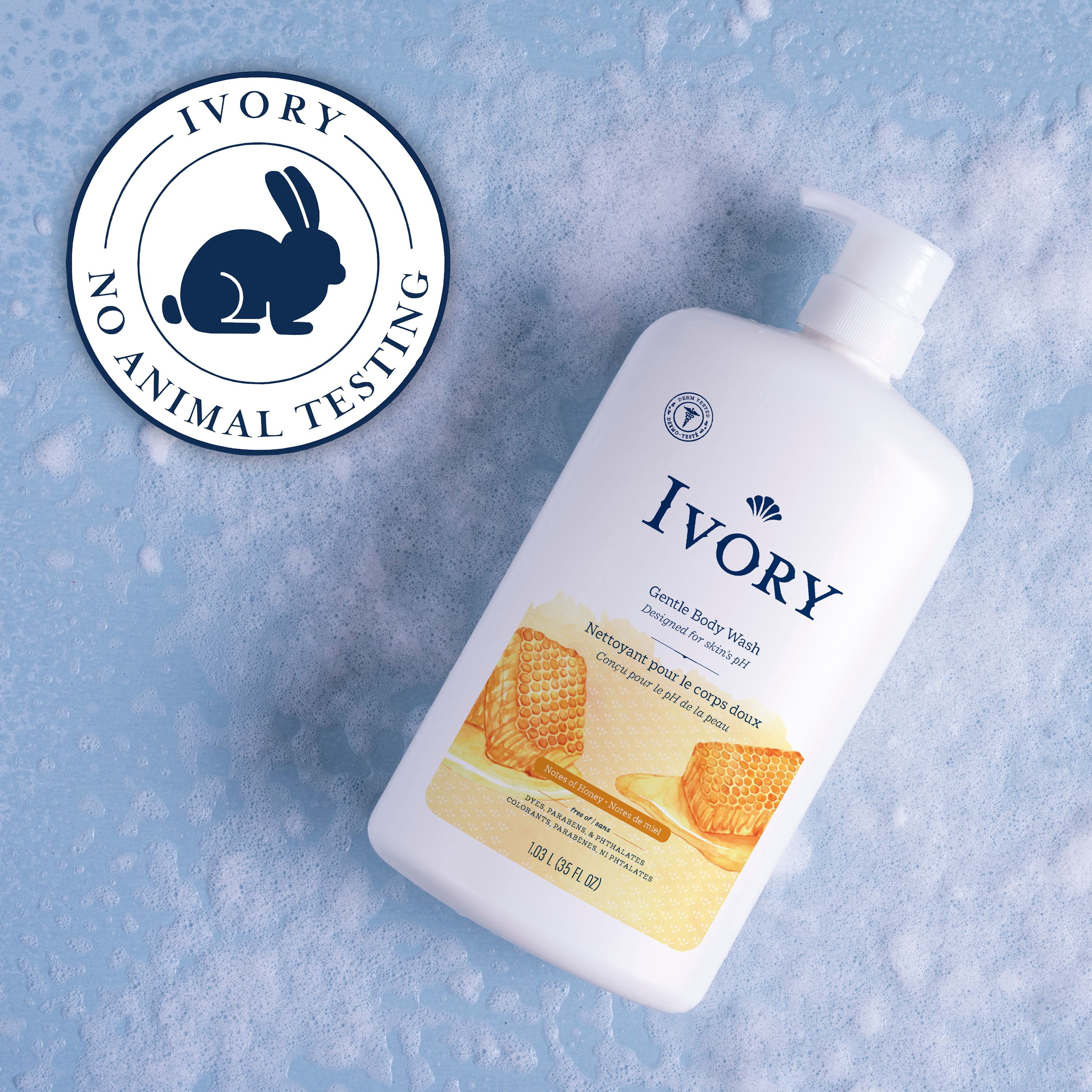 Ivory Nettoyant pour le Corps Doux & Délicat, Parfum Lait & Miel