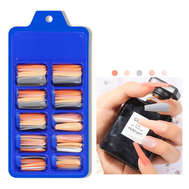 100PCS Fake Nails Tips Clear Acrylic Nail Tips Full Cover False Nail Artificial Nails Coffin