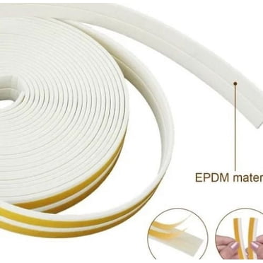 Pluokvzr Foam Seal Tape Door Weather Stripping Self Adhesive Foam Weatherproof Door Window Insulation Seal Strip (19.68ft x 2 Rolls)