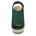 thumbnail image 2 of BLISSFUL STEP Chaussures pour Femmes Espadrilles à Plateforme Compensée à Bout Ouvert Sandales Slingback Vert Émeraude 8, 2 of 6