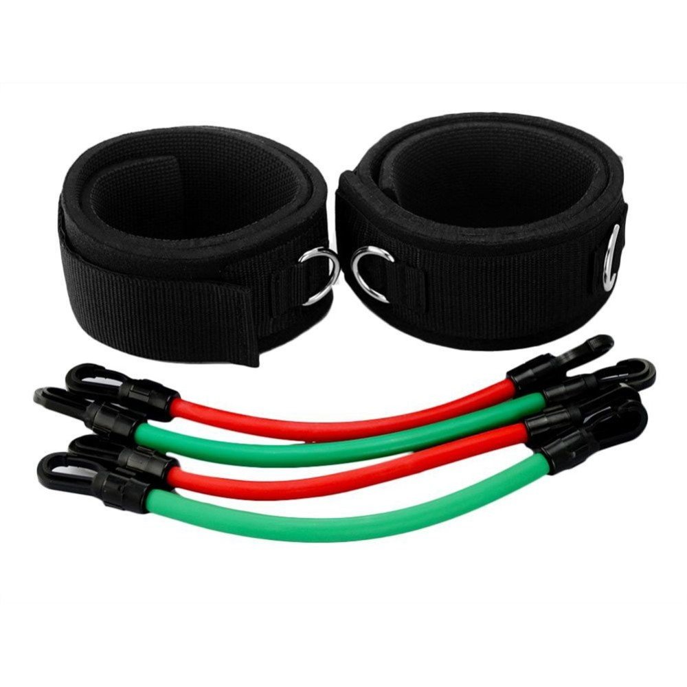 Latex Resistance Bands with Tube Ankle Straps - Leg and Abdomen Workout Exercise by SciencePurchase