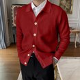 thumbnail image 1 of Mikilon Cardigan en Tricot à Revers pour Homme, Chandail Ajusté Élastique, 1 of 3