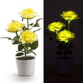 thumbnail image 1 of EGNMCR 3 Led Rose Lantern Solar 3 Heads Rose LED Potted Table Lamp Night Light Solar lantern, 1 of 4