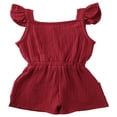 thumbnail image 2 of Toddler Baby Girls Fly Sleeve Ruffled Waistband Romper Outfits, 2 of 4