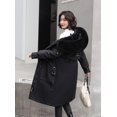 thumbnail image 4 of Ladies long down cotton winter warm jacket coat with detachable plush lining, 4 of 4