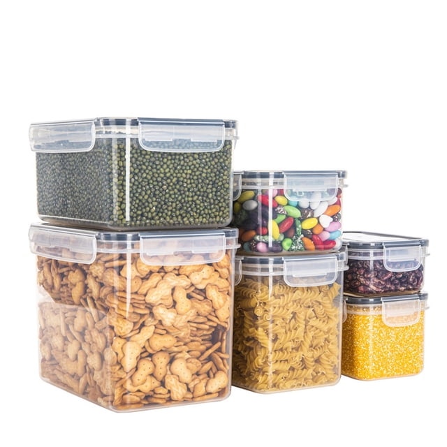 Meitianfacai 6-piece Kitchen Storage Easy To Buckle Plastic Container Storage Tank-Grain And Miscellaneous Grain Plastic Box