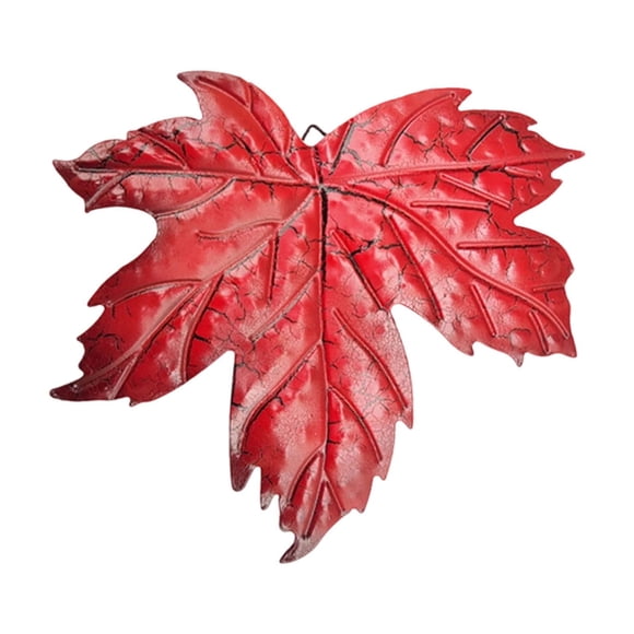 Iron Wall Hanging Maple Leaf Shaped Handicraft, with Simulated Crack Effect, Garden and Home Metal Hanging Decorations