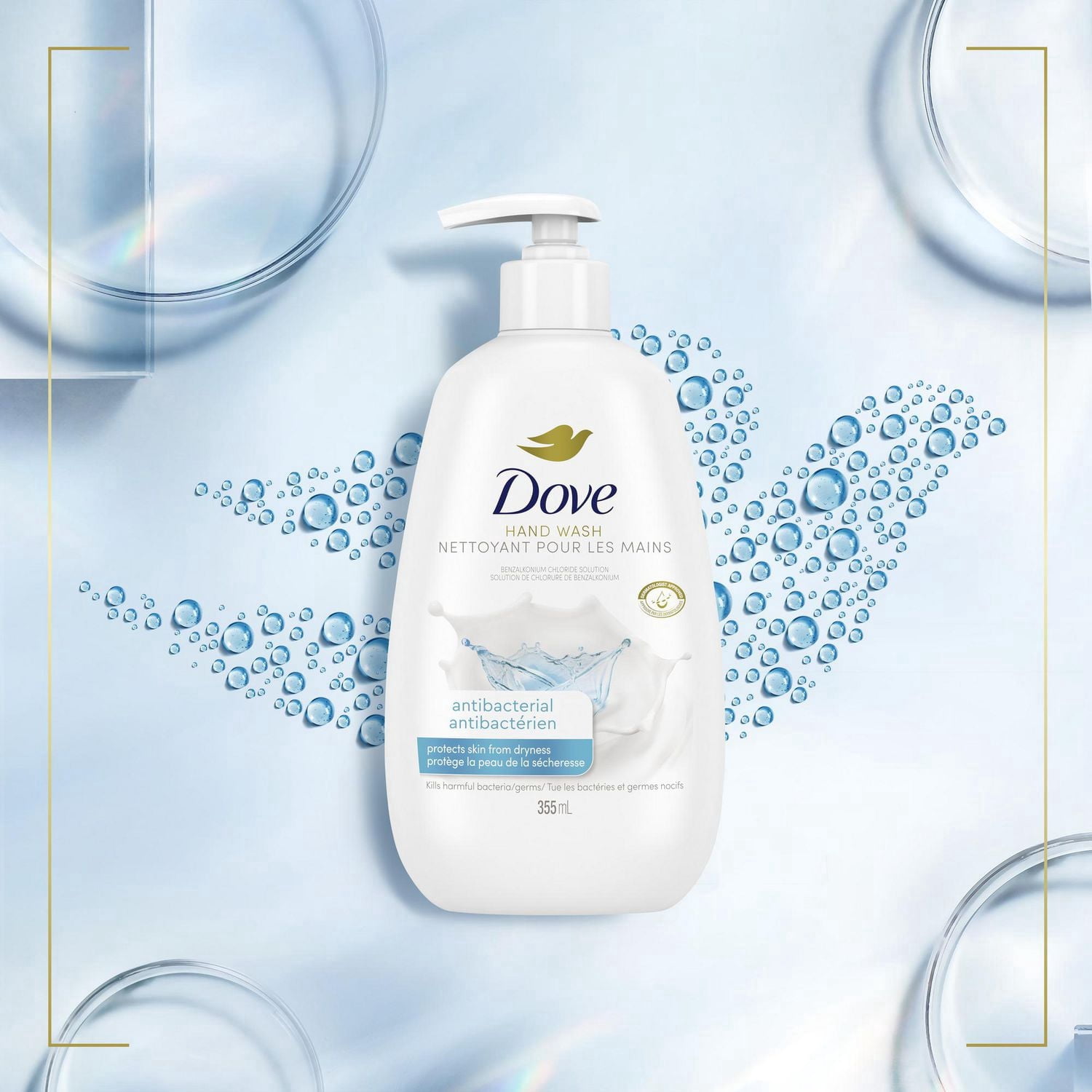 Dove Nettoyant pour les Mains Protège la Peau de la Sécheresse Antibactérien, 355 ml