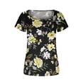 thumbnail image 4 of Pisexur Blouses pour Femmes Chic Décontracté Tuniques à Porter avec des Leggings Manches Courtes Col Rond Été T-Shirts Amples Fluides Blouses en Dentelle, 4 of 5