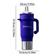 thumbnail image 2 of Gobelet Isotherme en Acier Inoxydable 40oz avec Poignée, Double Paroi sous Vide, Couvercle Anti-Déversement, Paille Réutilisable, Grande Capacité 1200ml Tasse pour Boissons Froides et Chaudes, Bleu/noir/blanc/naturel, 2 of 8
