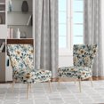 thumbnail image 2 of Designart "Beachy Blue Hydrangea Calm III" Blue Floral Upholstered Accent Chair - Cottage Arm Chair For Bedroom, 2 of 7
