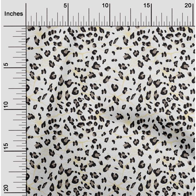 oneOone Silk Tabby Fabric Leopard Animal Skin Printed Fabric 1 Yard 42 Inch Wide