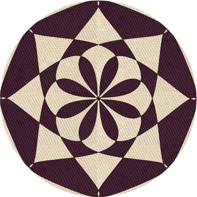 Ahgly Company Machine Washable Indoor Round Transitional Deep Peach Orange Area Rugs, 5' Round